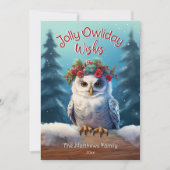 森の願い事の中に素朴いるすてきスノーフクロウ シーズンカード (正面)