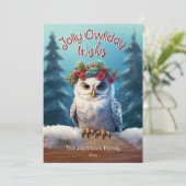 森の願い事の中に素朴いるすてきスノーフクロウ シーズンカード (スタンド正面)