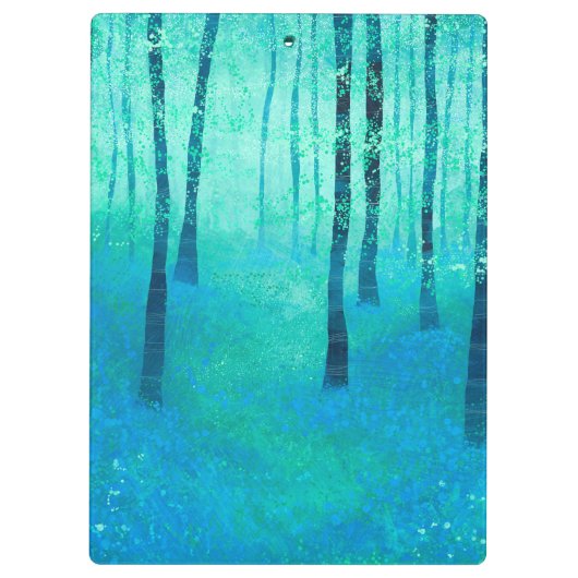 森の風景のブルーベル絵画ズ クリップボード (裏面)