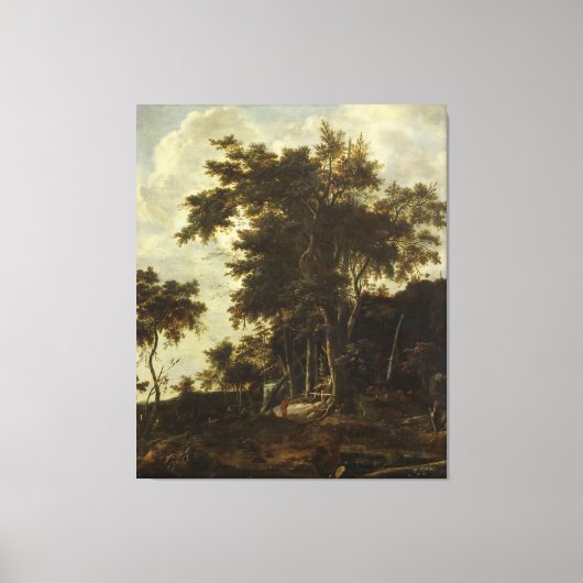 森の風景は木こりの小屋だった。 キャンバスプリント (正面)