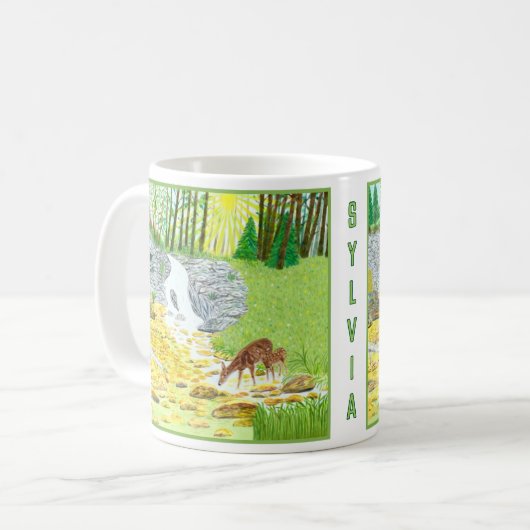 森の風景クラシックマグカップ コーヒーマグカップ (正面左)