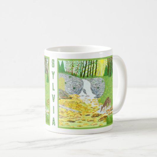 森の風景クラシックマグカップ コーヒーマグカップ (正面右)