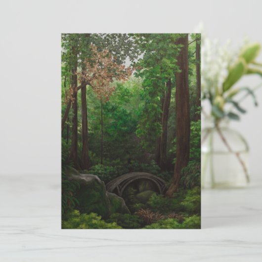 森の風景絵を描のグリーティングカード (スタンド正面)