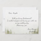 森の風景,森林,松の木,ストリングライト 招待状 (裏面)