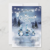 森の風景、灯り、ノーム クリスマスパーティー 招待状 (正面)