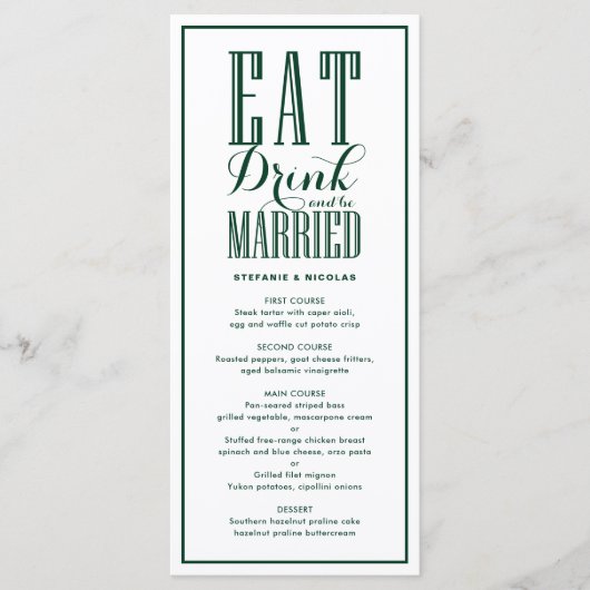 森の食べ緑、飲み物とビー結婚したズ結婚 メニュー (正面)