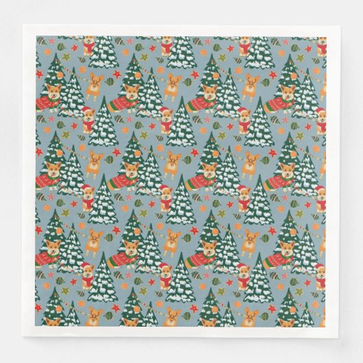 森の飾クリスマスツリーのコーギー (正面)