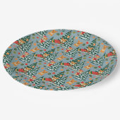 森の飾クリスマスツリーのコーギー ペーパープレート (アングル)