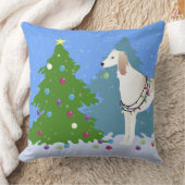 森の飾中のクリスマスツリー クッション (ブランケット)