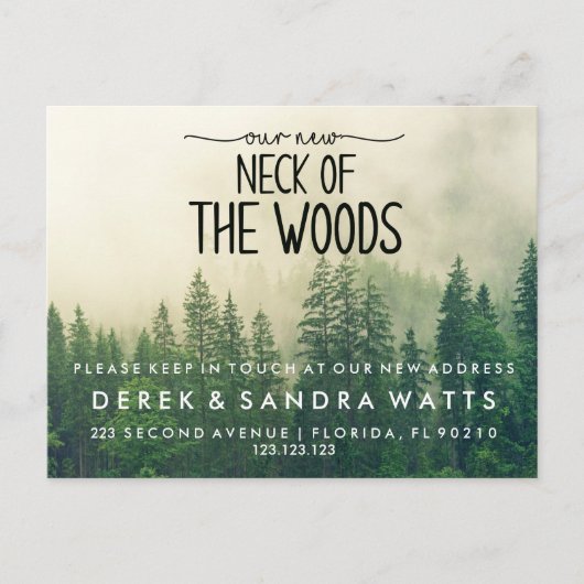 森の首 |お知らせモダンの移動 案内ポストカード (正面)