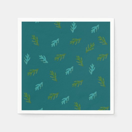 森の香り – グリーントウヒの小枝 スタンダードカクテルナプキン (正面)