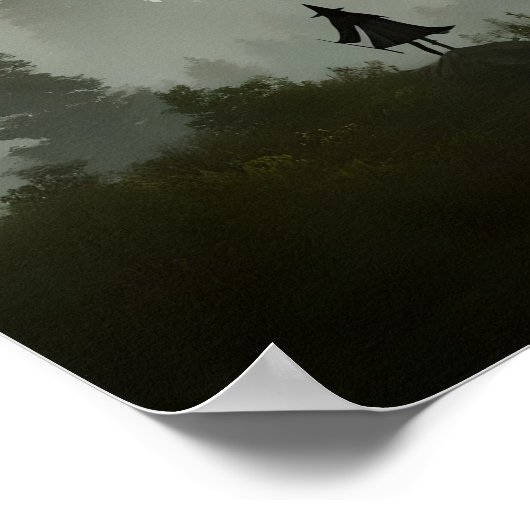 森の魔女アート – ハロウィーンポスター ポスター (角)