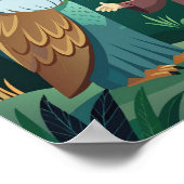 森の魔法の夜：男の子とフクロウ ポスター (角)