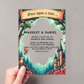 森の魔法の森の城　おとぎ話の結婚式 アクリル招待状 (インサイチュ (ポータブル))