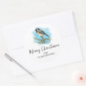 森の鳥のクリスマスパーソナルグッズ ラウンドシール (封筒)
