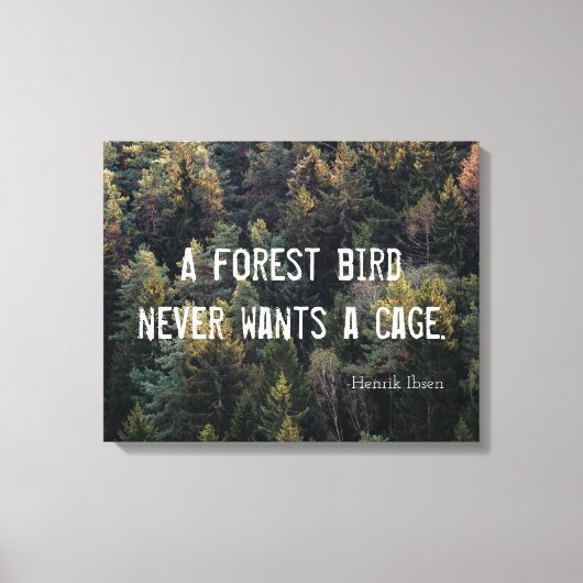 森の鳥はかごのデザイン キャンバスプリント (正面)