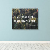 森の鳥はかごのデザイン キャンバスプリント (インサイチュ (ウッドフロア))