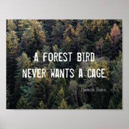 森の鳥はかごのデザイン ポスター
