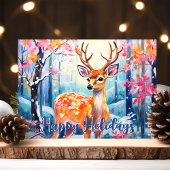 森の鹿お洒落かわいいクリスマス シーズンカード