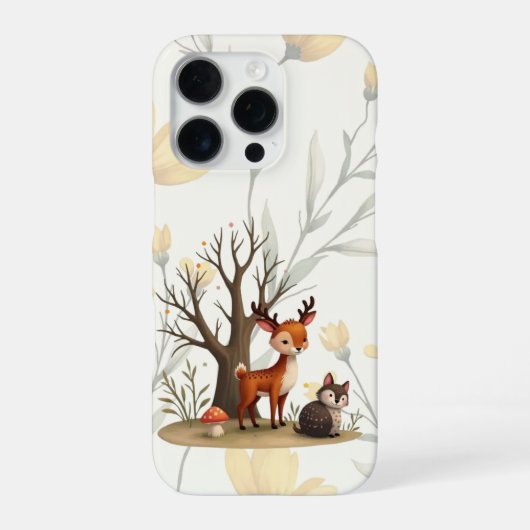 森の鹿とハリネズミのiPhone/iPadケース iPhoneケース (裏面)