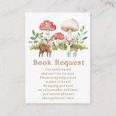 森の鹿のベビーシャワーブックリクエスト エンクロージャーカード (正面)
