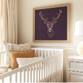 森の鹿の保育園壁画ポスター印刷 ポスター