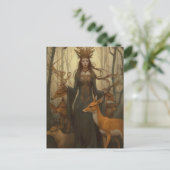 森の鹿の女神 ポストカード (スタンド正面)