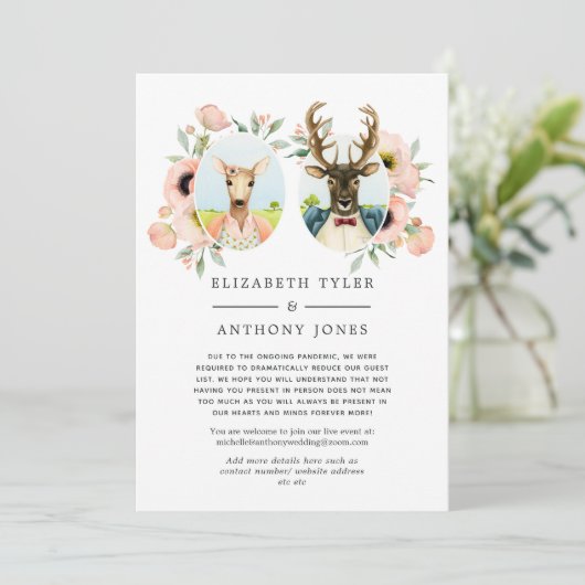 森の鹿の結婚式　ゲストリストを縮小 案内状 (スタンド正面)