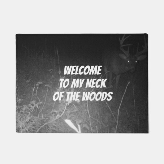 森の鹿マットの私の首へようこそ ドアマット (正面)