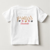 森の鹿 キラキラ星 赤ちゃんネーム ギフト 花 ベビーTシャツ (裏面)