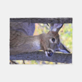 森の鹿 フリースブランケット (正面(横))