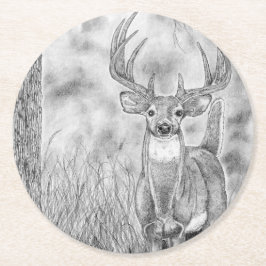 森の鹿 ラウンドペーパーコースター