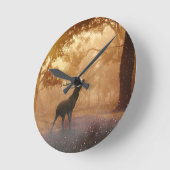 森の鹿 ラウンド壁時計 (傾斜)