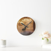 森の鹿 ラウンド壁時計 (ホーム)