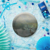 森の鹿 林の池 ペーパープレート (パーティー)