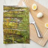 森の黄色葉い紅葉 キッチンタオル (四つ折り)