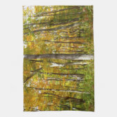 森の黄色葉い紅葉 キッチンタオル (縦)