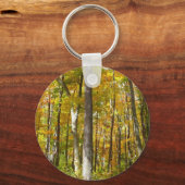 森の黄色葉い紅葉 キーホルダー (正面)