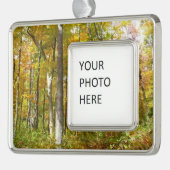 森の黄色葉い紅葉 シルバープレートフレームオーナメント (左)