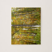 森の黄色葉い紅葉 ジグソーパズル (縦)