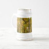 森の黄色葉い紅葉 ビールジョッキ (正面左)