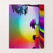 森の黒木パープル離れズレインボー空 ジグソーパズル (縦)