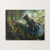 森の龍とピンクの花 ジグソーパズル (横)