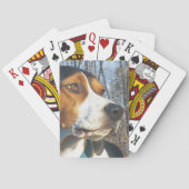 森のTreeingの歩行者のCoonhound トランプ (裏面)