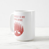 森は私の二番目の家だ | 鹿狩り贈り物 コーヒーマグカップ (正面左)