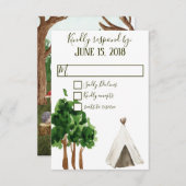 森への招待返信カード 出欠カード (正面/裏面)
