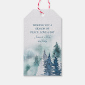 森もみの木の水の色クリスマス ギフトタグ (正面)