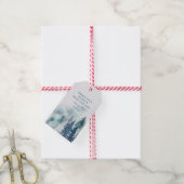 森もみの木の水の色クリスマス ギフトタグ (より糸付き)