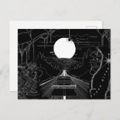 森や山を走る車 ポストカード (正面/裏面)