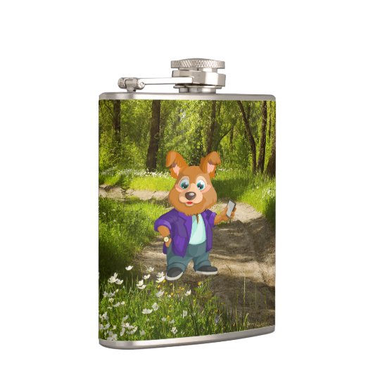 森よくはしゃぐの愛嬌のある漫画犬の学生 フラスク (右)